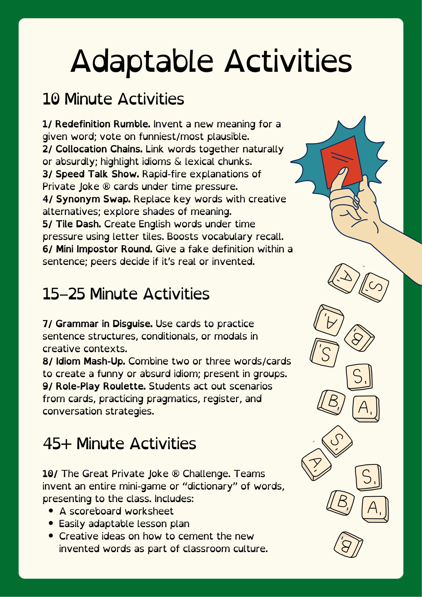Private Joke ® Britwit – Educators Edition, English Word Game