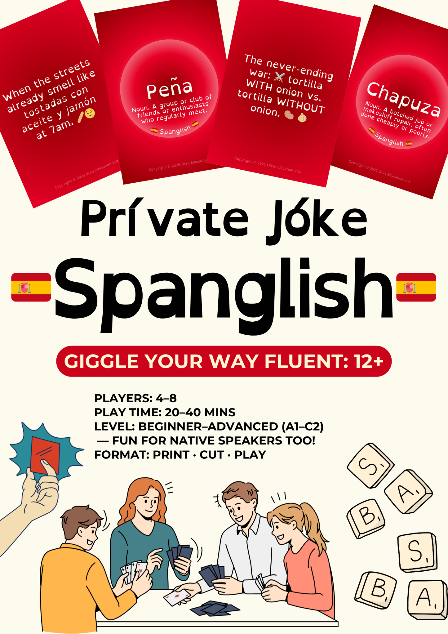 Private Joke ® Spanglish (12+) – Spanish Word Game