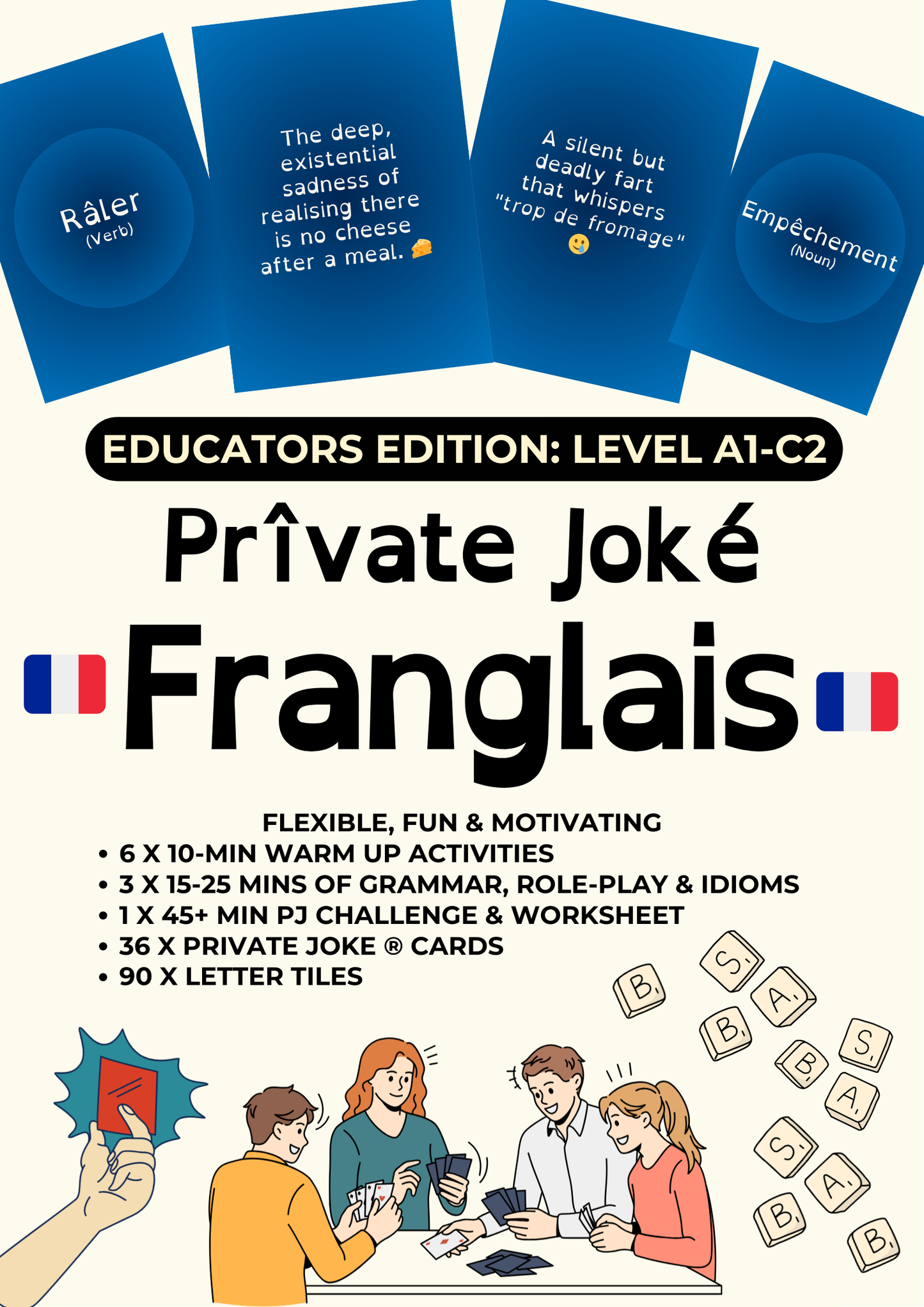 Educators Edition of Private Joke ® Franglais – French Word Game