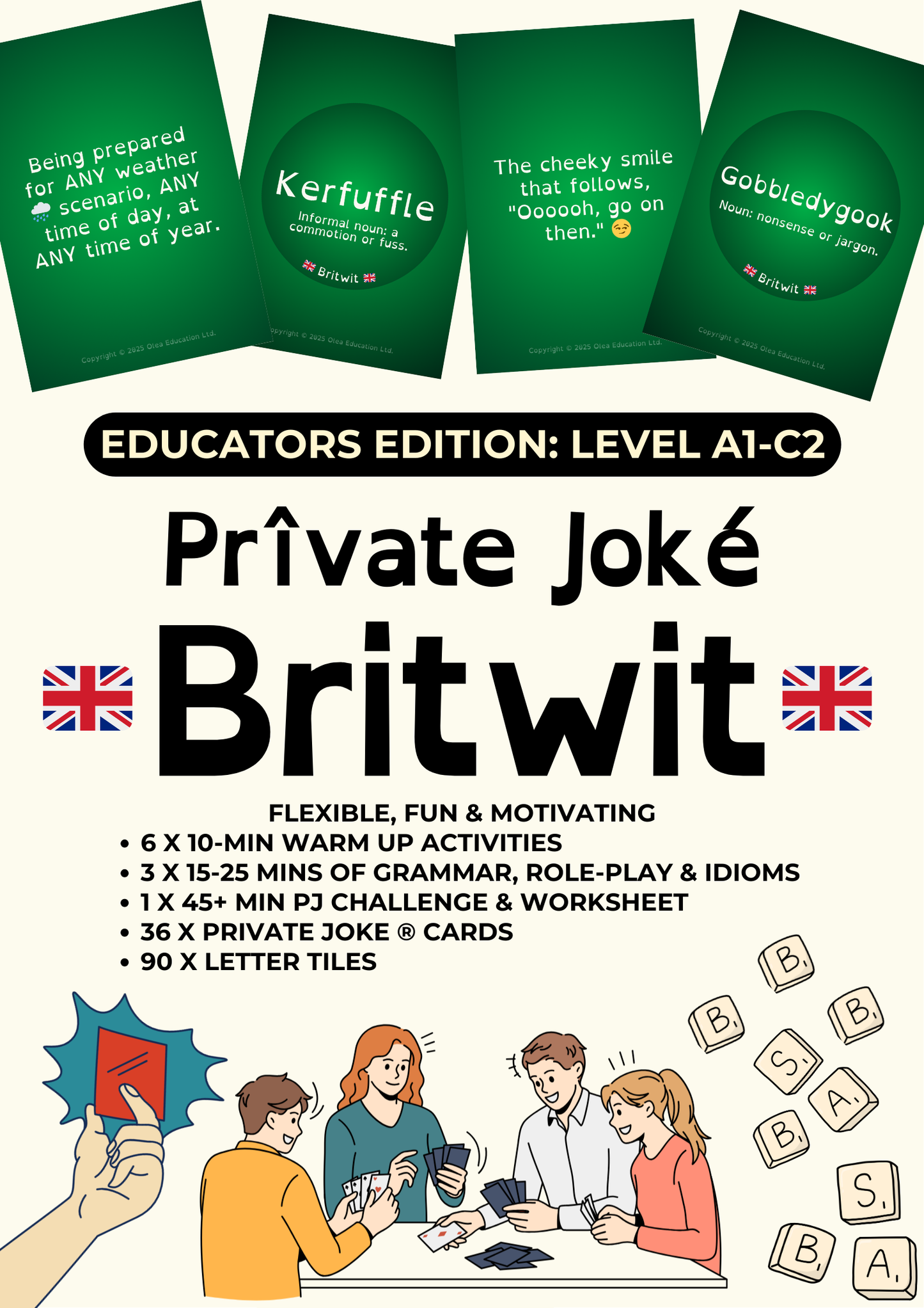 Educators Edition of Private Joke ® Britwit – English Word Game