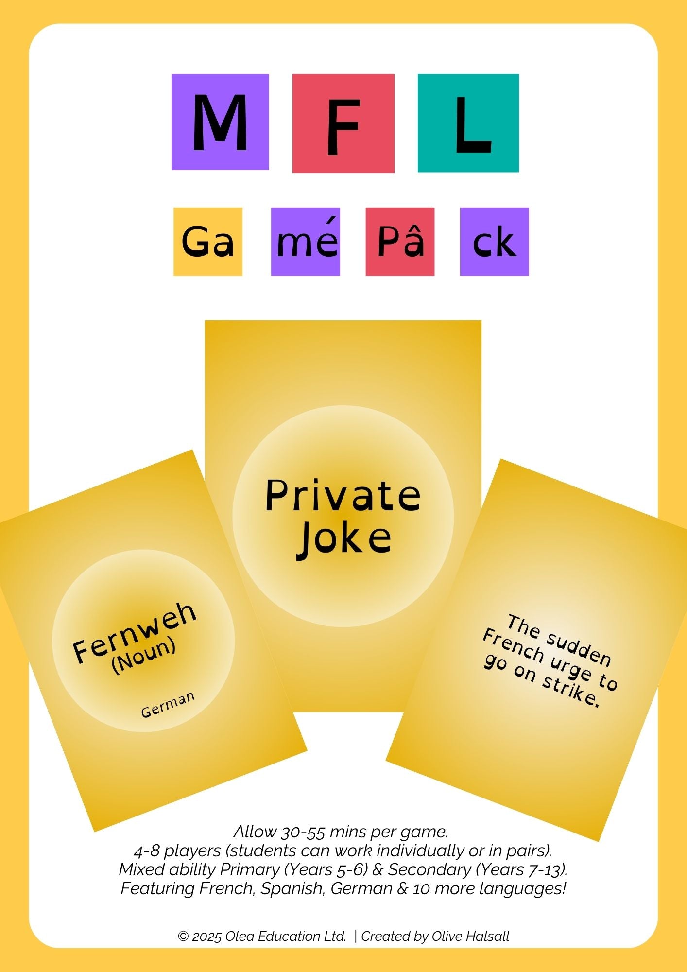 Printable Private Joke ® - Language Teacher Game Pack
