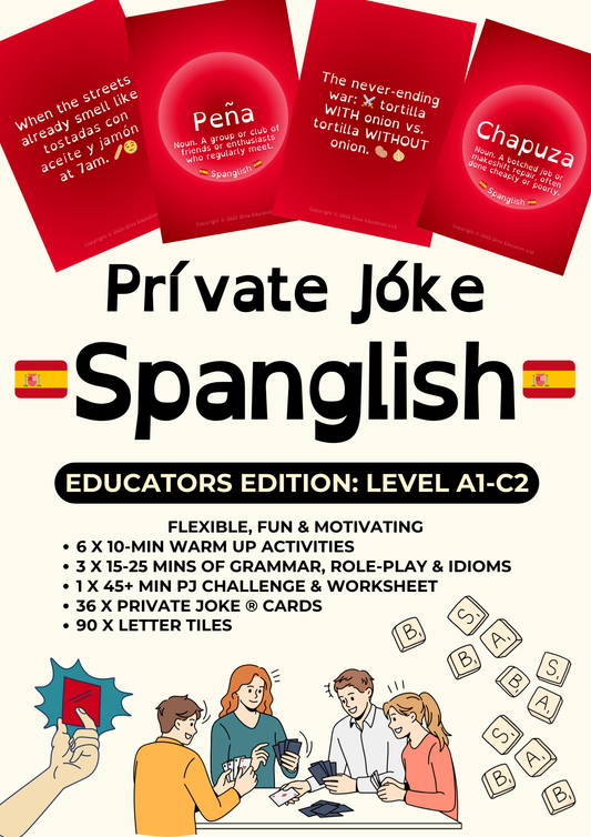 Private Joke ® Spanglish – Educators Edition, Spanish Word Game