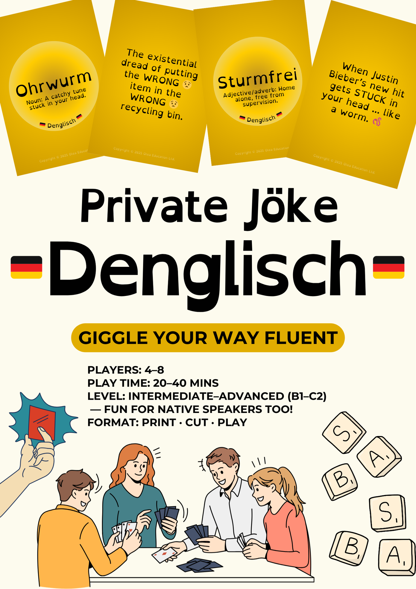 PRE-ORDER! Private Joke ® Denglisch: German Word Game