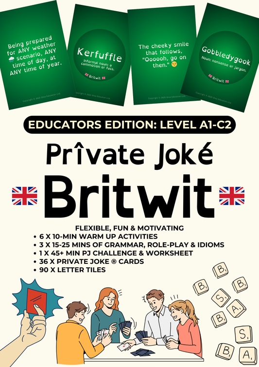 Educators Edition of Private Joke ® Britwit – English Word Game
